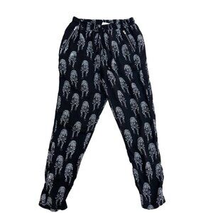 BP Collection Jaguar Cat Elastic Waist Joggers Pants Women's SMALL Black Summer